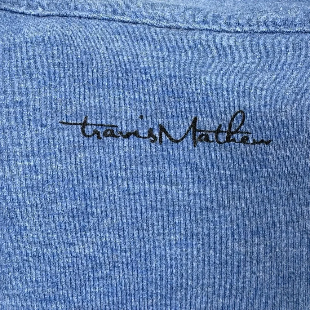 Travis Mathew Blue Striped Performance Long Sleeve Half Zip Golf Sweater Mens M
